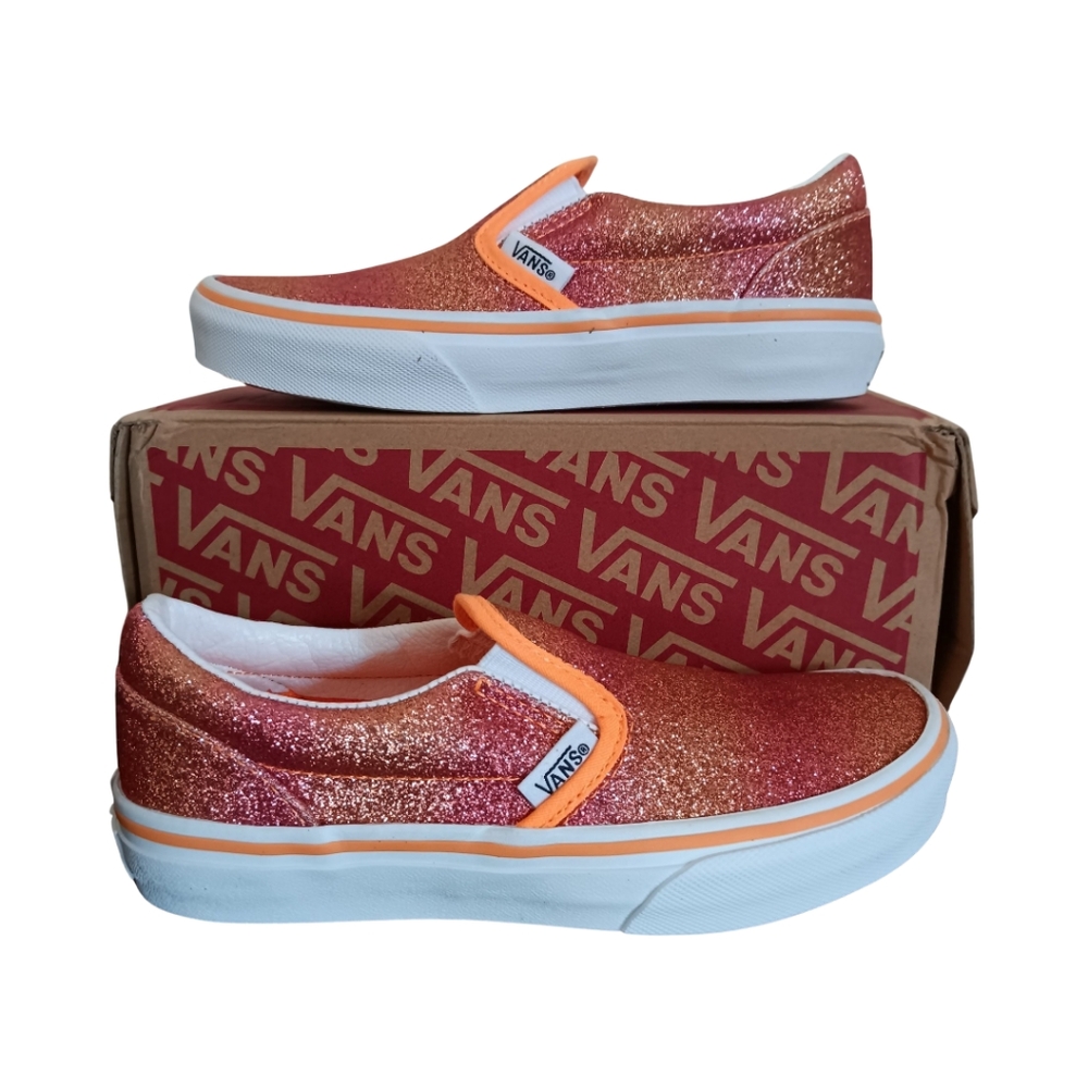 VANS Girls Classic Slip Ons Shoes Sneaker sunrise glitter. Great condition